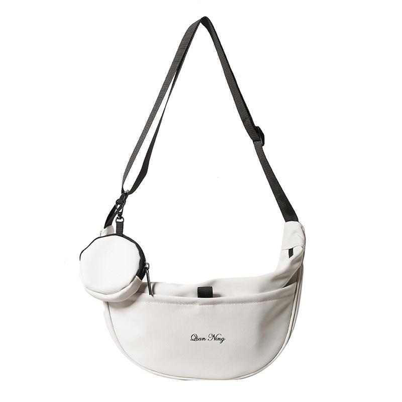 

Sports style women s messenger bag simple solid color fashion shoulder bag sports and leisure student canvas dumpling bag One size