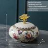 American Retro Ceramic Jewelry Box - European-style Home Storage Organizer and Handicraft Ornament