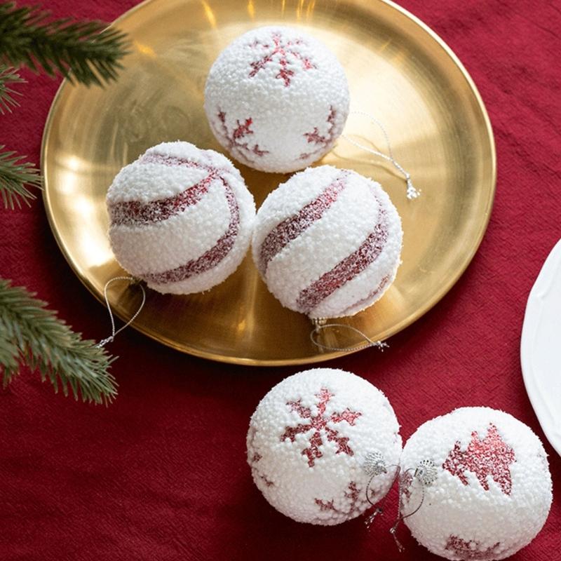 8cm Shatterproof Foam Decorative Baubles Ball Ornament Christmas Tree Decorations for Wreath Mantels Embellishments