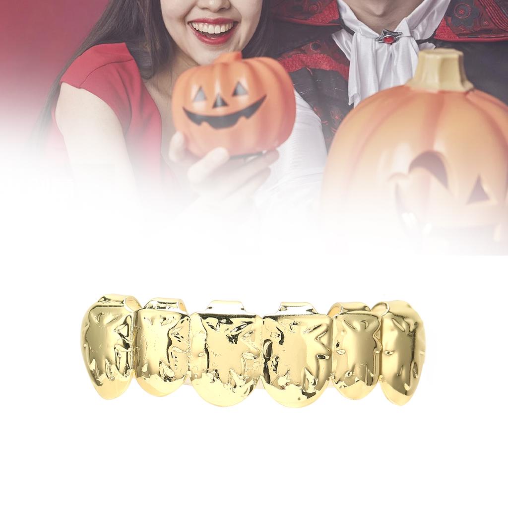 18K Plated Hip Hop Teeth Upper Teeth False Tooth Halloween Festival Tooth Decoration