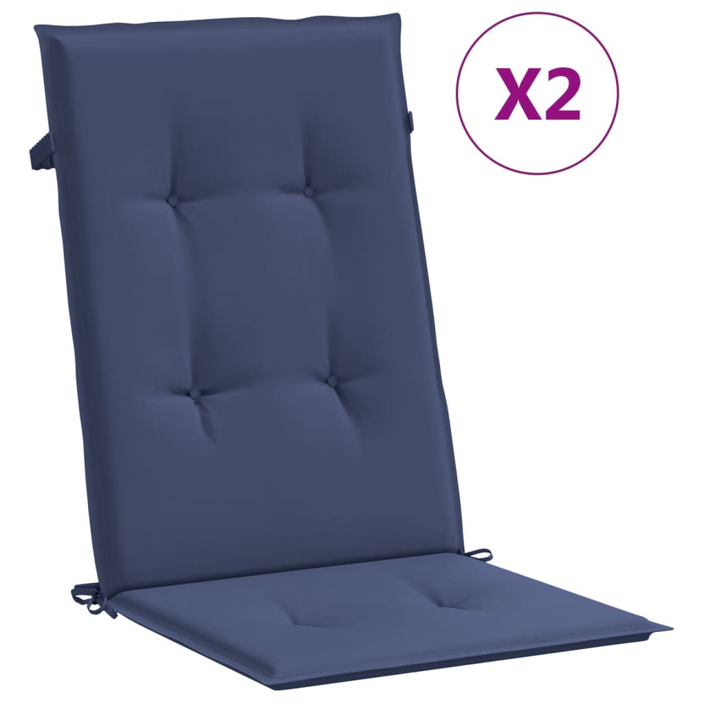 Hochlehner Seat Cushions 2 Pcs Navy Blue Fabric