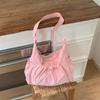 Large Capacity Striped Shoulder Bag Zipper Closure Nylon Crossbody Bag Fashion Tote Bag  Daily