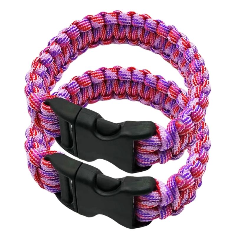 2 Stück Outdoor-Sportarmbänder Paracord-Schnurarmbänder Survival-Handgelenkkette
