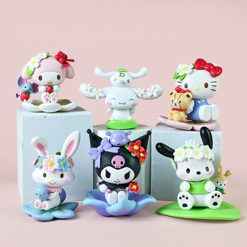 My Melody Flower Series Collectible Pvc Figurines For Gift Decor And
