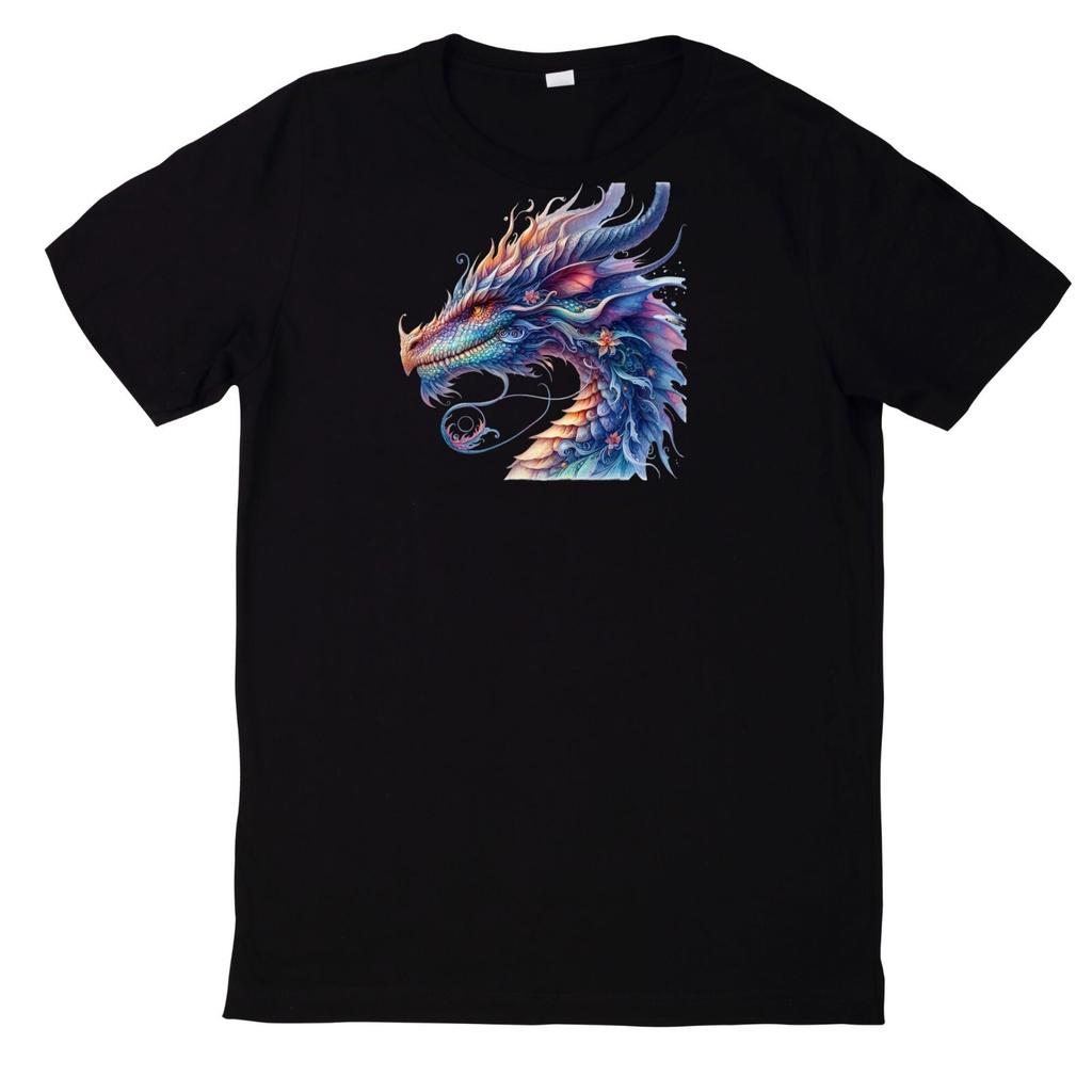 T-Shirt Fantasy Dragons Magical Dragon Motif CottonWill Open In a New Window or Tab