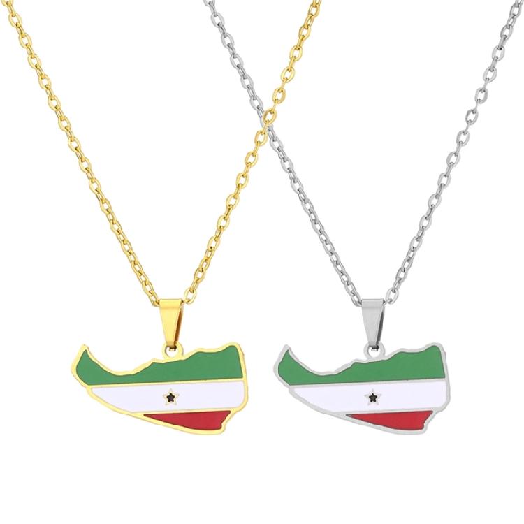 Map Necklace Somaliland Flag Pendant Necklaces Jewelry Gift National Style