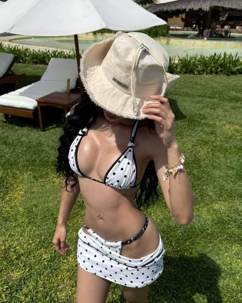 Women's Polka Dot Spicy Girl Bikini: Split Skirt Style, Sexy Tummy Coverage, Slimming, Vacation Beachwear
