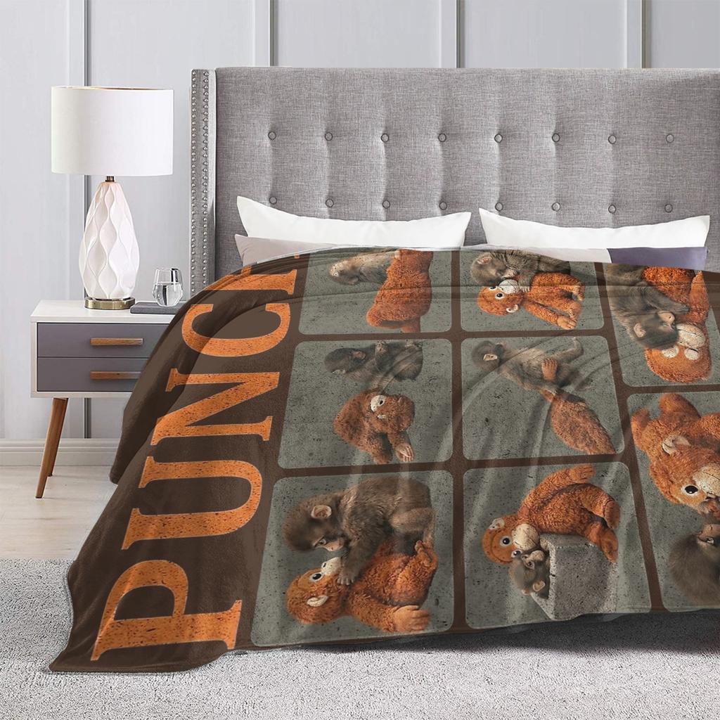 Lonely Punch Monkey Blanket Plush Funny Warm Throw Blanket for Home Restaurant Decoration