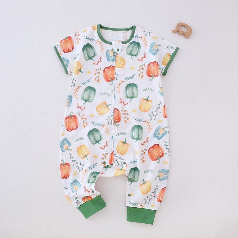 Baby Sleep Sack Short Sleeve Bamboo Cotton Wearable Blanket Split Legs Infants Toddlers