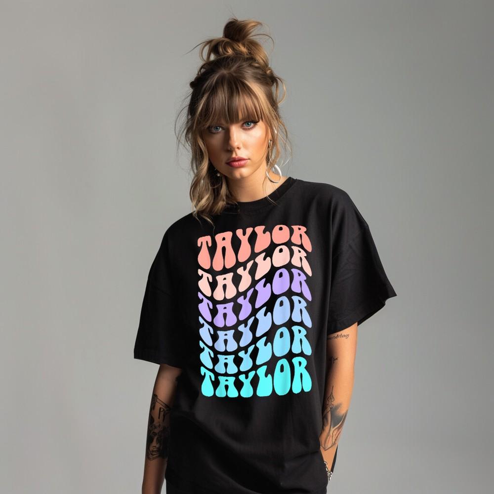 

Retro Groovy Taylor Eras Tour T-Shirt Concert Unisex Ladies Oversized Shirt Top XL