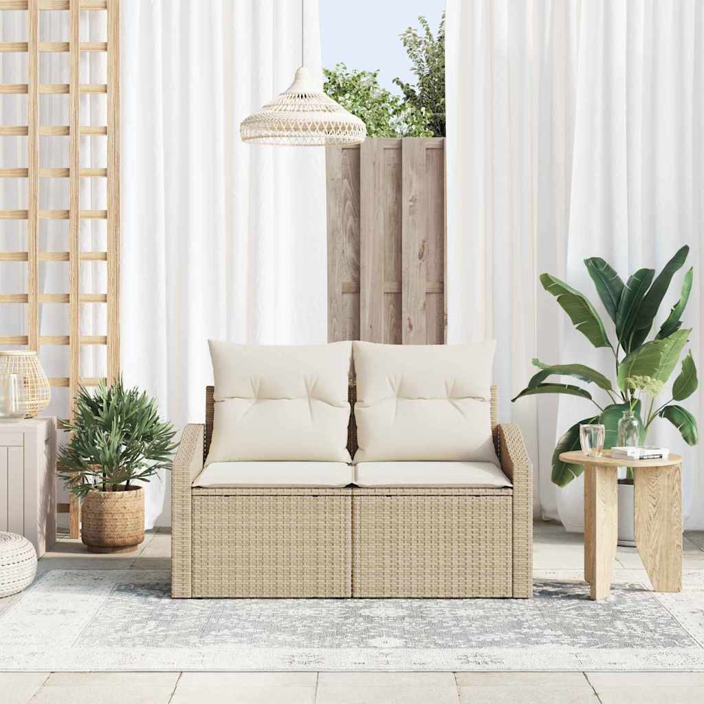 Garden Sofa with Cushions 123 X 62 X 69 Cm Poly Rattan