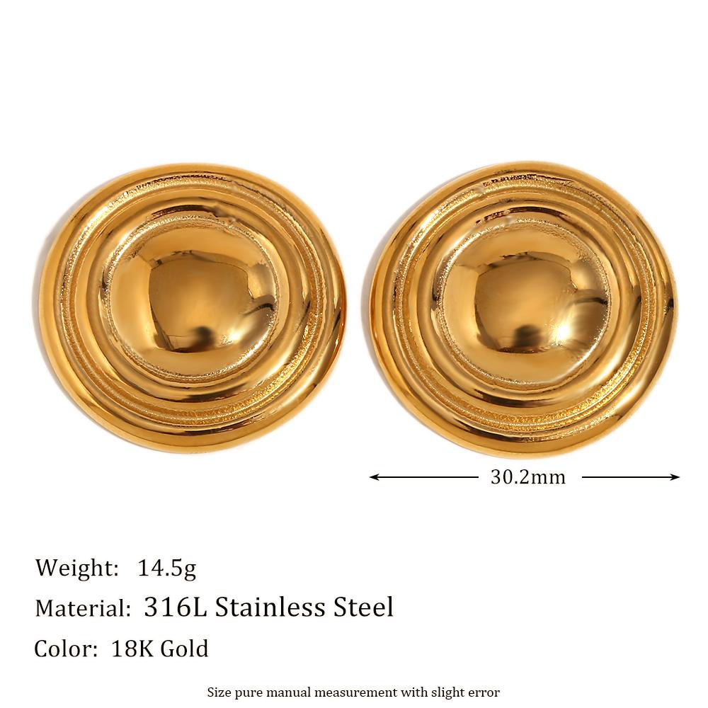 

MamacitaSlay Vintage Round Roman Shield Gold Plated Mixed Color titanium Earrings Stainless steel jewelry woman choice items золотий