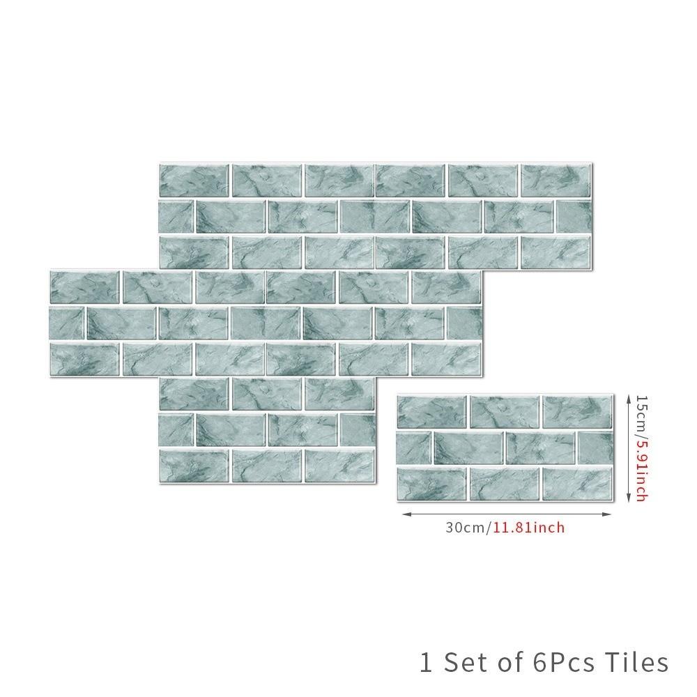 6pcs Self-Adhesive Tile Stickers PVC Self-Adhesive Wallpaper Decorative Wall Stickers  Kitchen