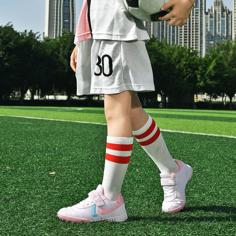 New Football Shoes Men and Women Children Velcro TF Broken Nails Young Students Grass Flat Training Shoes