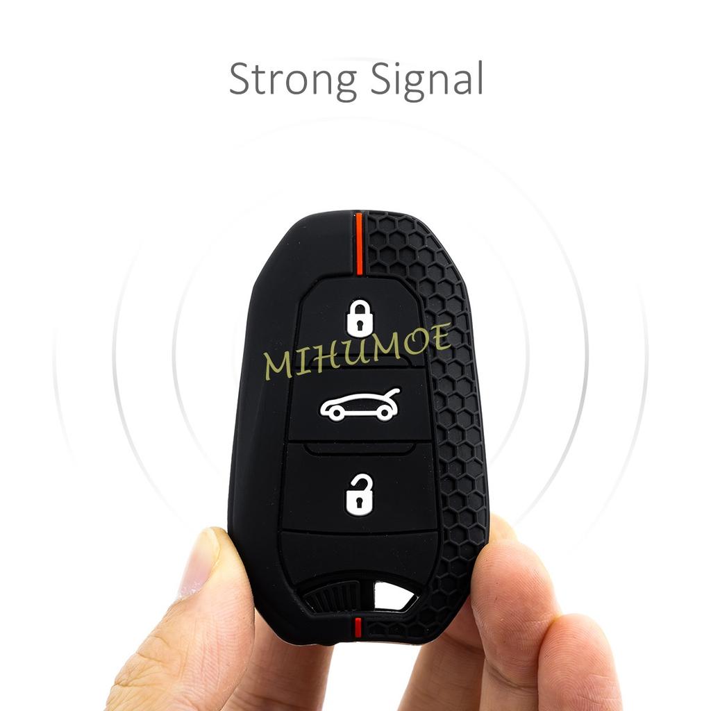 3 Tasten Silikon Auto Schlüsselanhänger Hülle Abdeckung Kette Für Peugeot 208 308 508 2008 3008 5008 Citroen C3 C5 Aircross C4 Picasso DS 3 7