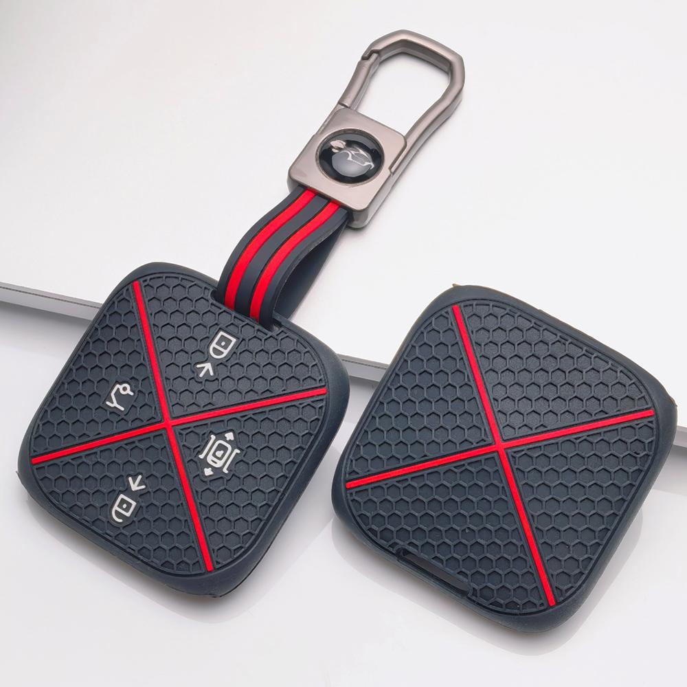 Anti Slip Car Key Protector for Zeekr Zeekr 001 Zeekr 009 Zeekr X Zeekr 007 with Keychain Honeycomb Texture Anti Scratch Key Shell Accessory