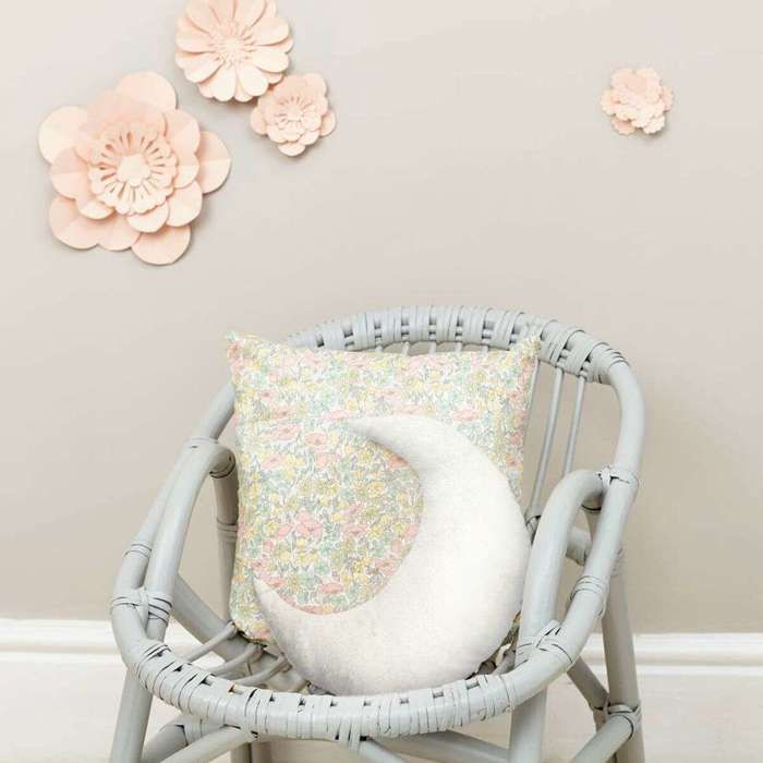 Extra-soft Pink Moon-shaped Cushion 30x45