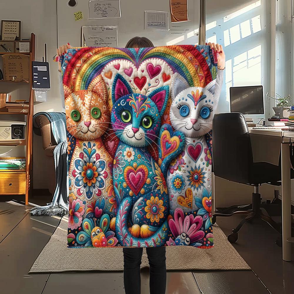 

1PC Cat Styles Print FlAannel Blanket, High quality Comfortable for All Seasons, Home Decor, Warmth and Comfort 80cm x 120cm