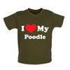 Ich liebe meinen Pudel - Baby Kinder Jungen Mädchen Unisex T-Shirt / Strampler - Hund Hunde Pudel Haustier Niedlich Lustig