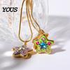 Charming Photo Jewelry Locket Picture Pendant Necklace for Women, Rhinestone Heart/Star Shaped Gift Frame Wife, Girlfriend ,Valentine's Day, Birthday