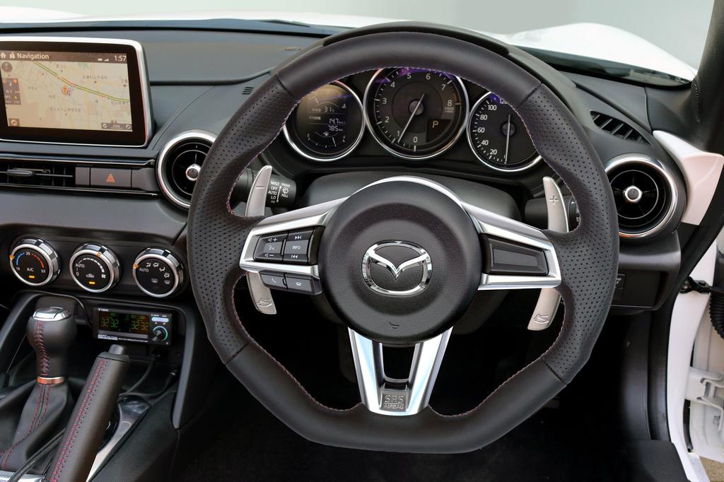 Volan Original KENSTYLE MC01 pentru Mazda Roadster (Seria ND5) din Piele Neagră Integral