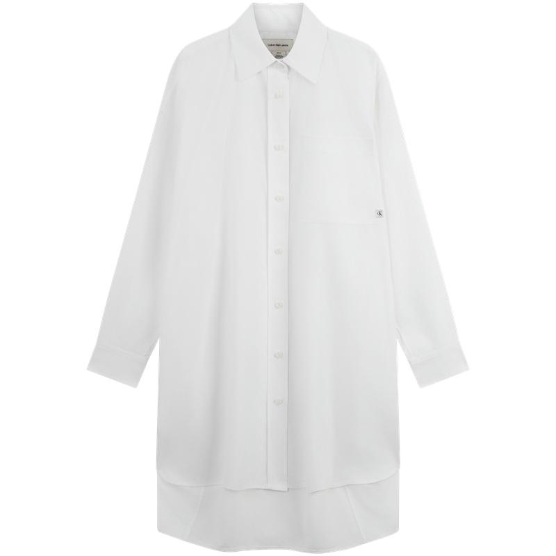 

Calvin Klein Ss25 Cotton Loose Minimalist Long Sleeve Dress Women dresses Moonlight-White 47AB001 S