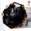 1pc Black Cat Artwork Automatic Folding Umbrella, Heavy-Duty 8-Rib Construction, Perfect for Everyday Yy251114113