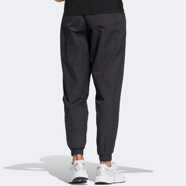 Adidas Originals Trefoil Flower Logo Embroidered Cuffed Casual Sports Pants Women Bottoms Black HP0081