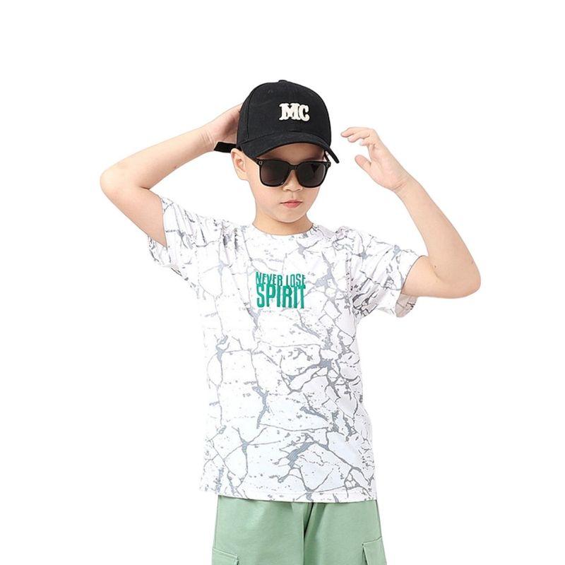 Children's Summer Clothing K-style Kids Sports Short-Sleeved T-shirt Children's Mesh Quick-Drying Breathable Boy Letter Jacket