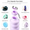 Nefeeko Collapsible Water Reusable Silicone Foldable Water Bottle for Portable Sports Water Bottle with Carabiner Bottle, BPA-Free Travel, Gym,