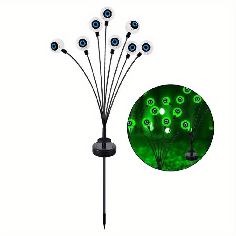 Horror Augapfel Solar Gartenleuchte Halloween Dekoration Außen Schwingende Glühwürmchen, Geisterlichter Solar für Rasen, Terrasse, Partydekoration