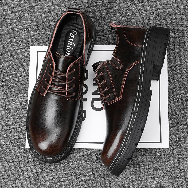 Британская кожаная обувь. Мужская рабочая обувь. Низкие ботинки martin. 43 — фото 4