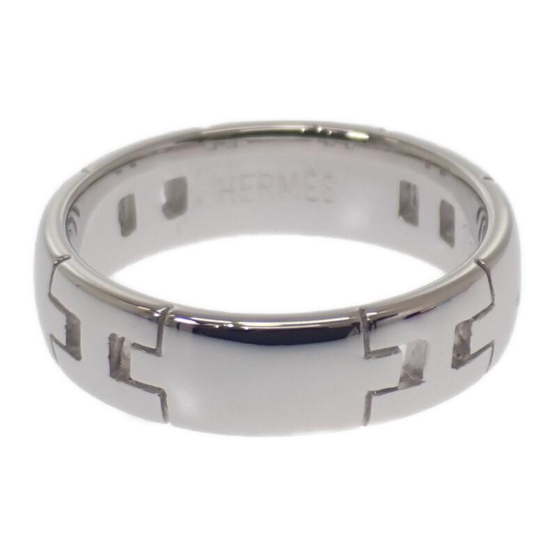 HERMES  #13(JP Size)  ring K18 white gold mens