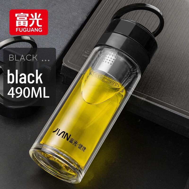 Fuguang Double-Layer Insulated Glass Water Bottle