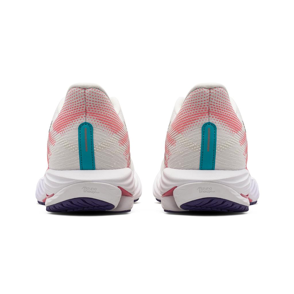 Mizuno Wave Rider 28 Snow White Camellia Rose Women Sneakers Cream Vintage-Indigo J1GD240375