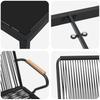 Outdoor Dining Set 7 pcs Black Powder Coated Steel