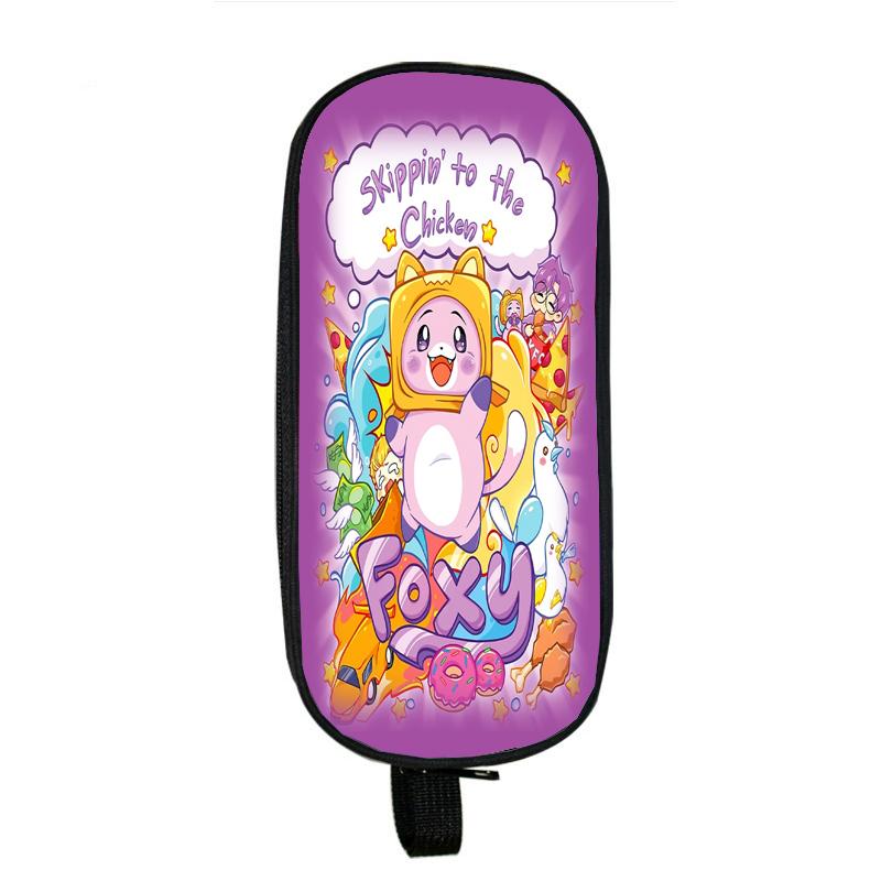Lankybox Boxy And Foxy Robot Pencil Case Big Storage Box Portable Girls Pen Bag Double Layer School Pouch Kawaii Stationery Case
