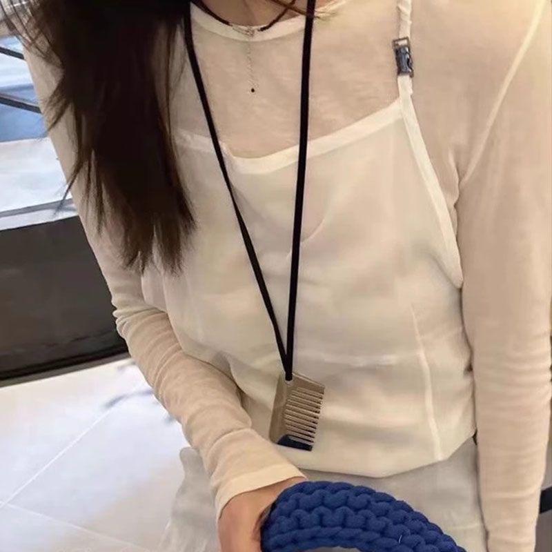 Exclusive Niche Design Comb Necklace for Women - 2026 New Sweater Chain, Trendy Ins-Style Hoodie Accessory