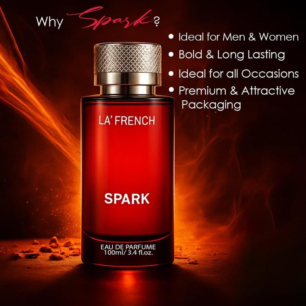 La French Spark Eau De Parfum – 100ml | Long-Lasting Perfume for Men & Women | Bold, Unisex Fragrance | Ideal for All Occasions