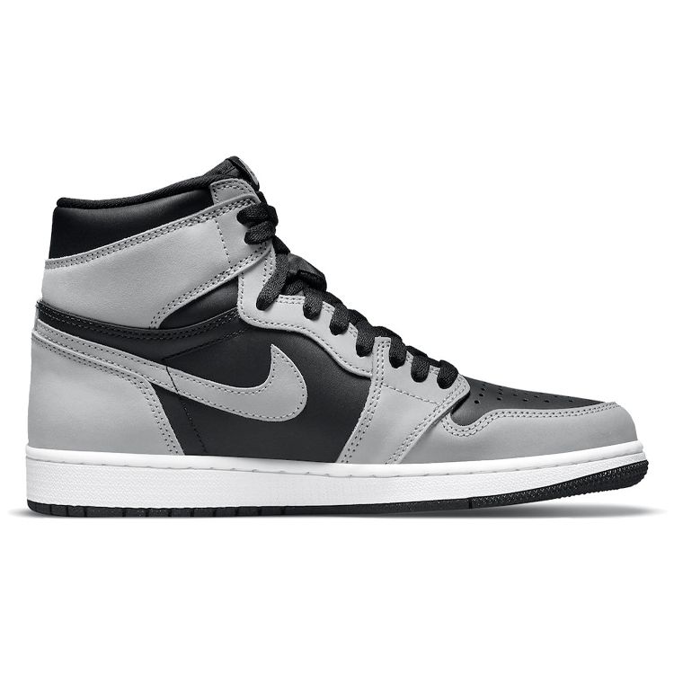 Air Jordan 1 Retro High OG Shadow 2.0 Unisex Sneakers Grey Black Light-Smoke-Grey 555088-035