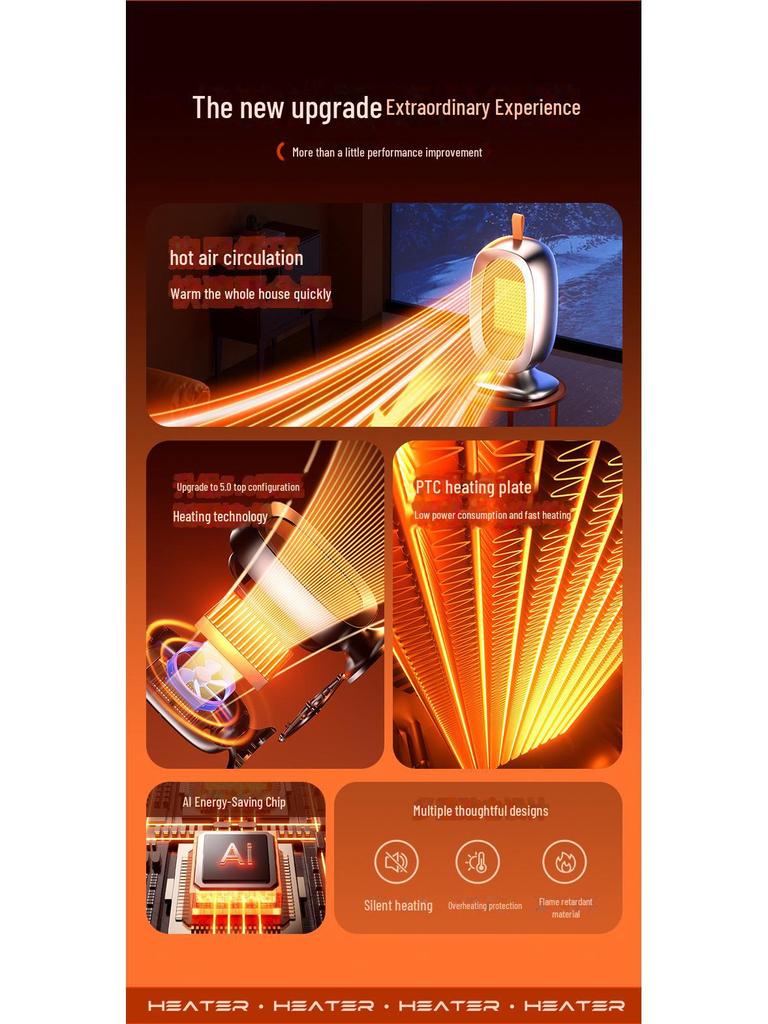 Radiateur de bureau élégant 2025: Ventilateur à Chauffage Rapide pour Maison, Bureau ou Résidence Universitaire