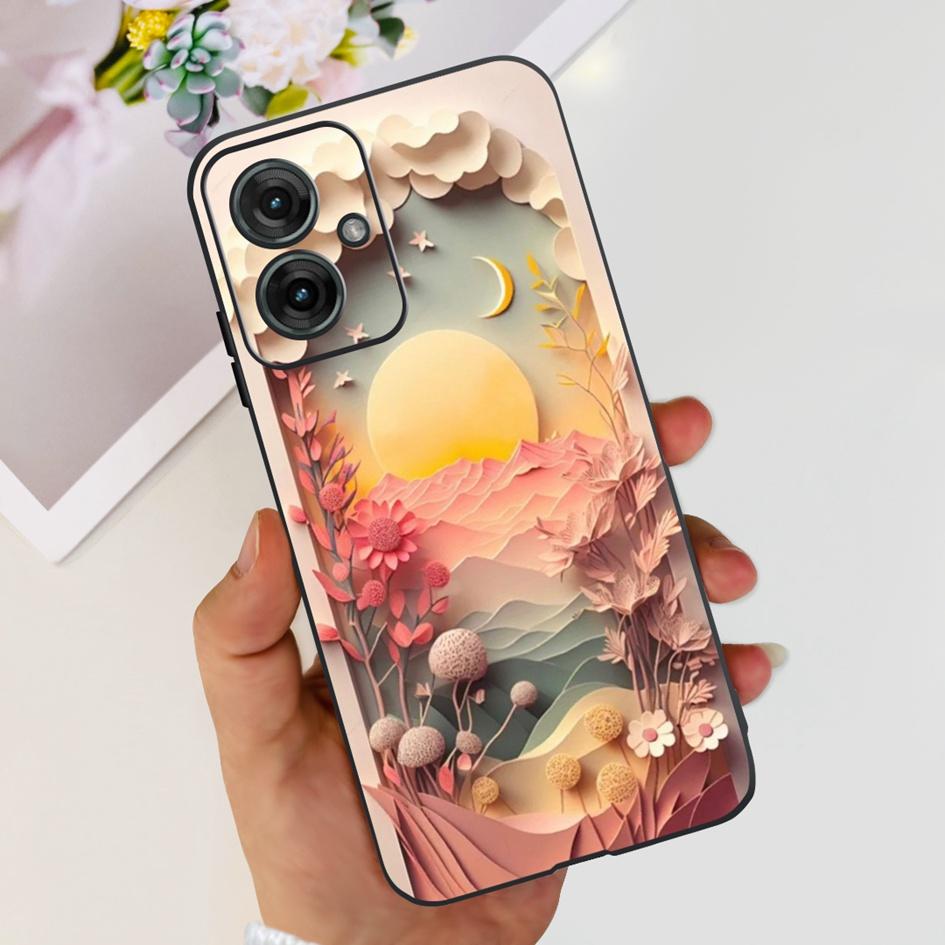 Für Motorola Moto G55 5G Hülle Niedliche Cartoon Katze Tiere Weiches Silikon Stoßfeste TPU Rückseite Handyhülle Für MotoG55 G 55 Funda