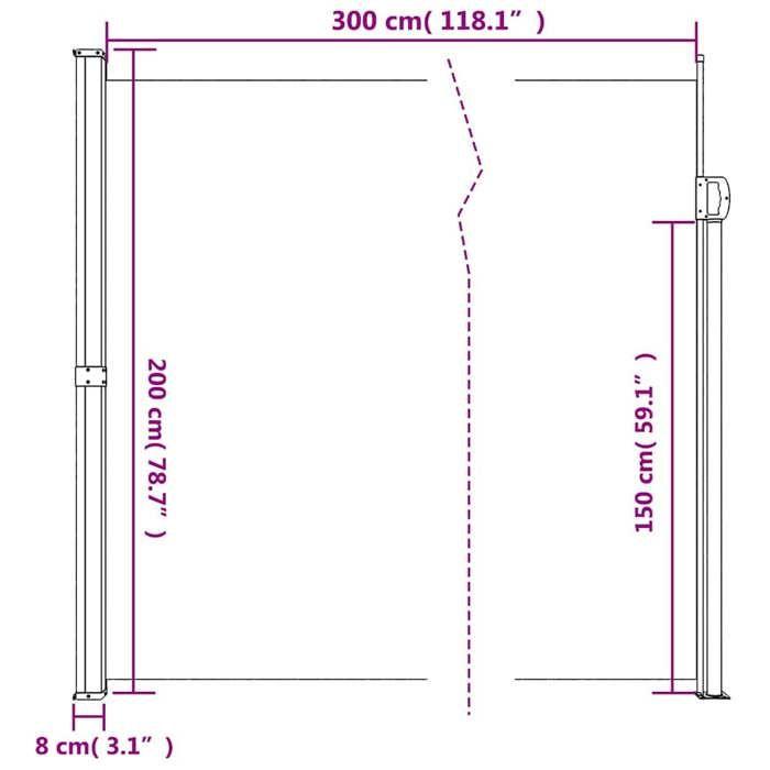 VidaXL Auvent Latéral Rétractable, Brise-vue de Jardin, Écran de Protection, Écran de Balcon Terrasse Arrière-cour 4004368