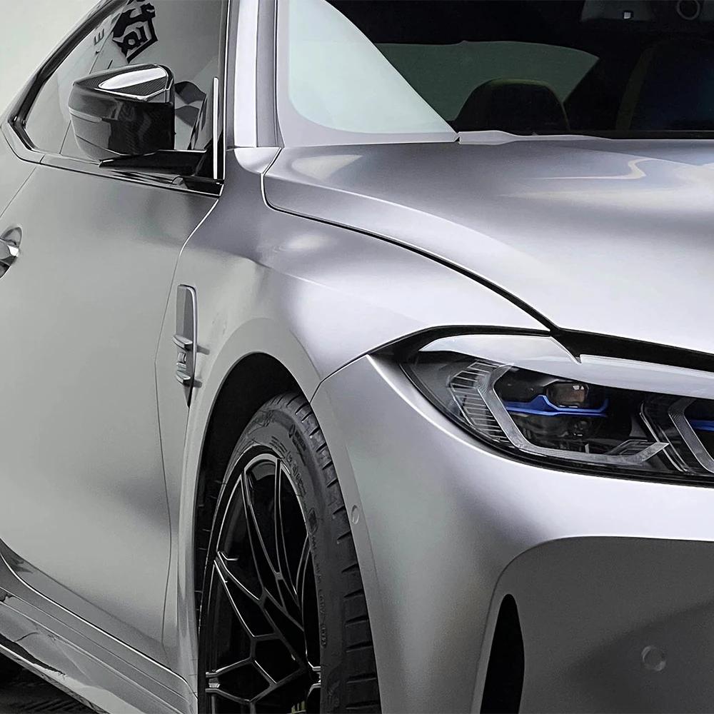 

Car Sticker Color Change Vinyl Film Mate Liquid Metal Silver PET Bubble Free Wrapping Car Accessories Auto Self Adhesive Decals 50x152cm