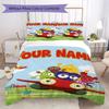 Custom Name Babblarna Pattern Bedding uilt Set uilt Cover Pillowcase Home Decoration Birthday Gift (1*duvet cover+2*pillowcase without core)