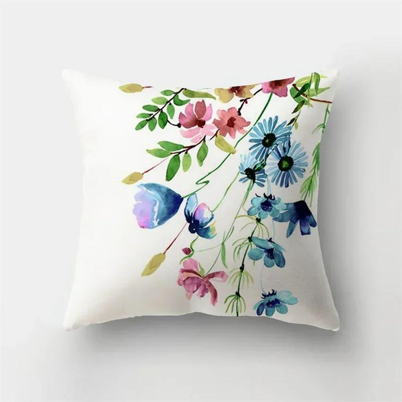 Bank Huisdecoratie Dieren Kussensloop Natuurlijke Bladeren Bloemenlandschap Kussenhoes Kort Pluche
