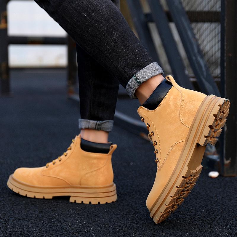 Men Leather Boots Fashion Winter Casual Boots Vintage Handmade Mans Boots Comfortable Men Shoe