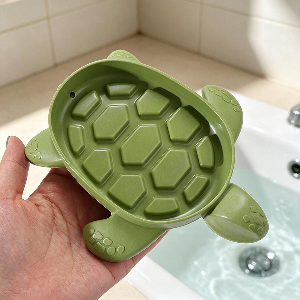 Plastic Turtles Shape Soap Box Cute Soap Holder Creative Drain Soap Holder Box Sink