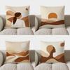 Home Decor Abstract Woman Silhouette Geometric Pattern Pillow Pattern Cushion Cover Suitable For Sofa Bedroom Car Pillow Cover