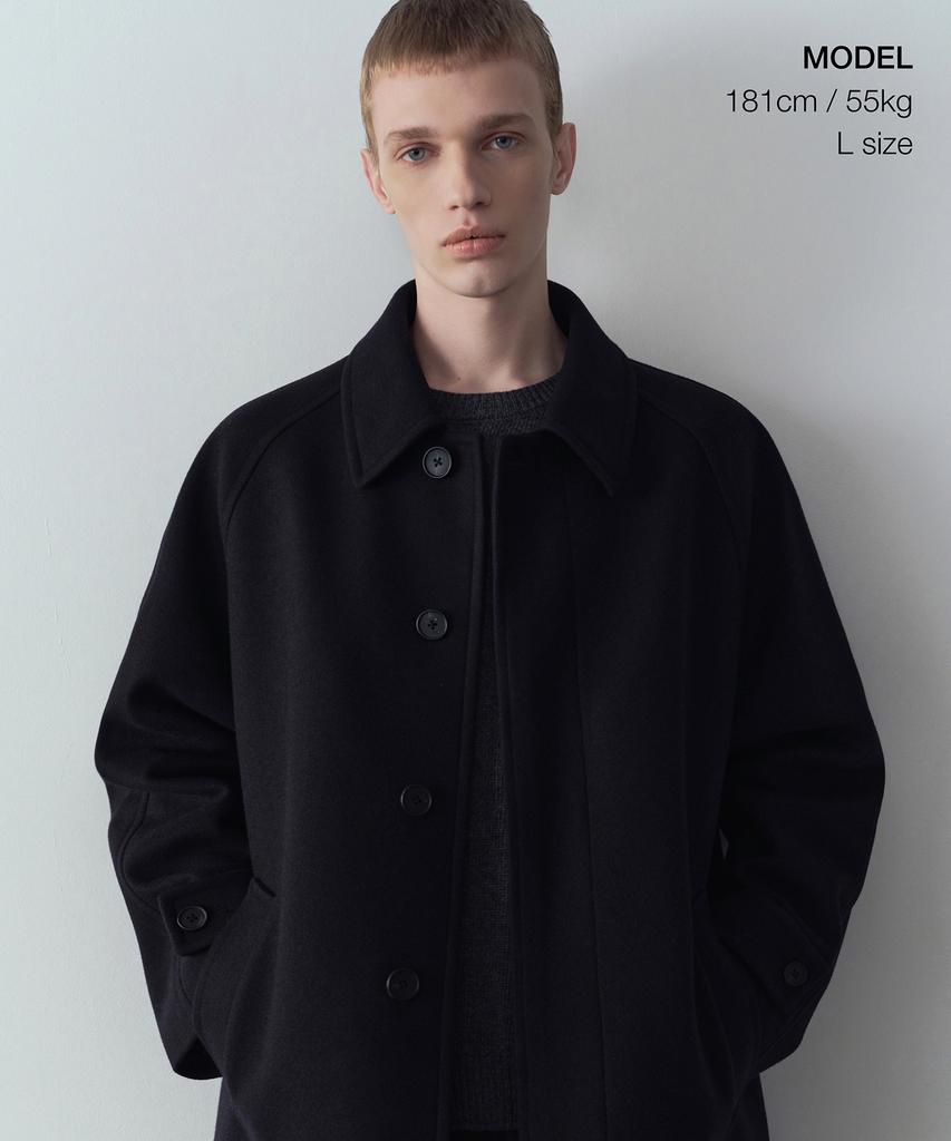 Musinsa Standard Fortex Felt Oversized Balmacaan Coat [Navy]